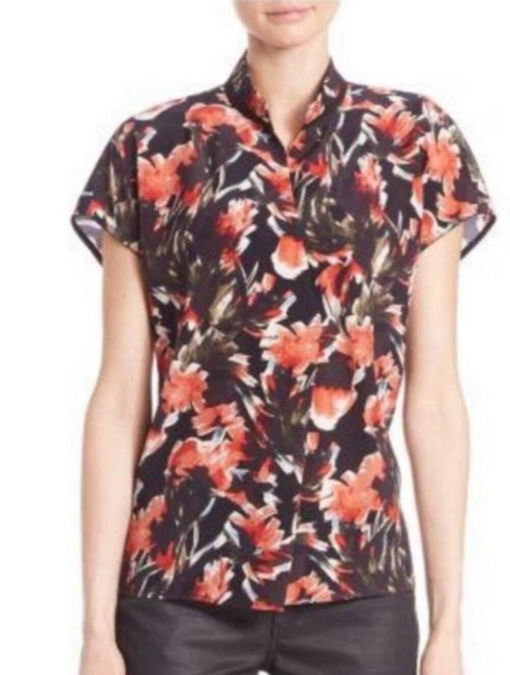 LAFAYETTE 148 Silk Vibrant Floral Blouse | S